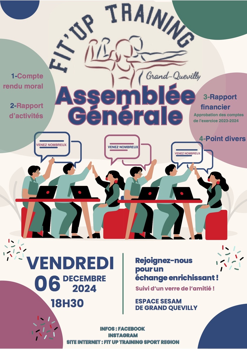 ASSEMBLEE GENERALE LE VENDREDI 6 DECEMBRE 2024