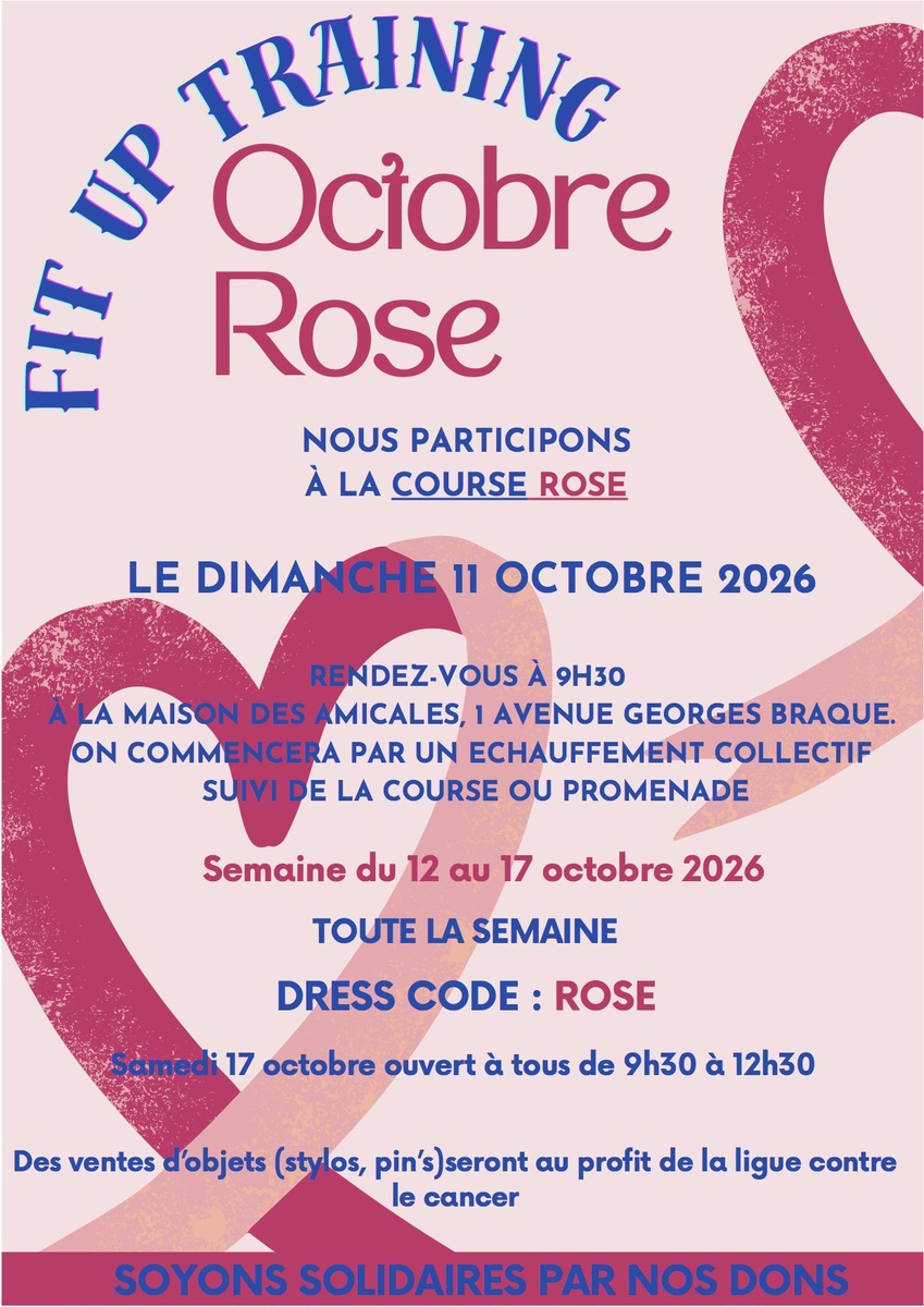 OCTOBRE ROSE DU DIMANCHE 11 AU SAMEDI 17 OCTOBRE 2026