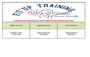 INFOS INSCRIPTIONS SAISON 2024-2025