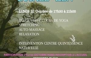 SOIRÉE ZEN LE LUNDI 21 OCTOBRE 2024