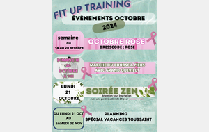 EVENEMENTS FIT UP TRAINING EN OCTOBRE 2024