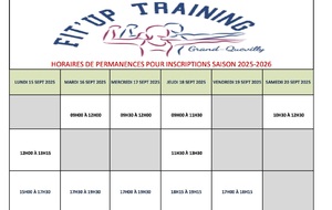 PLANNING DES INSCRIPTIONS SEMAINE 15 AU 20 SEPTEMBRE 2025