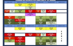PLANNING SPECIAL VACANCES SCOLAIRES DE TOUSSAINT