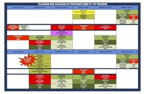 Planning des cours pendant les vacances de printemps 2026