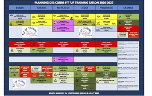 PLANNING DES COURS SAISON 2026-2027