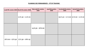 PLANNING DES INSCRIPTIONS SEMAINE DU 5 AU 10 OCTOBRE 2026
