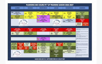 PLANNING DES COURS SAISON 2026-2027