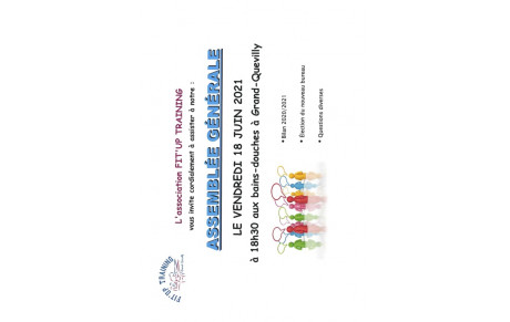 INFO FIT UP TRAINING DU MERCREDI 09 JUIN 2021