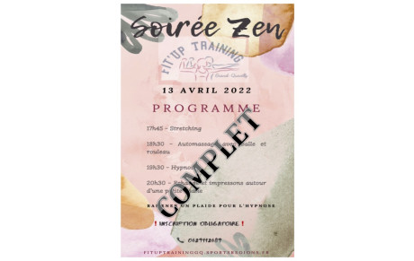 SOIREE ZEN DU MERCREDI 13 AVRIL 2022 