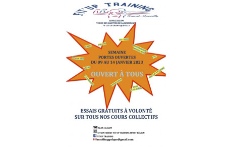 SEMAINE PORTES OUVERTES DU 09 AU 14 JANVIER 2023