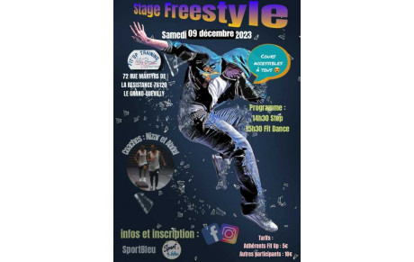 STAGE FREESTYLE AVEC ABDEL SAMEDI 9 DÉCEMBRE 2023