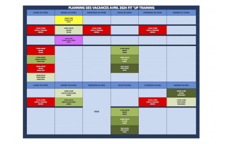 PLANNING VACANCES DE PRINTEMPS 2024
