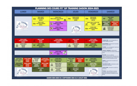 PLANNING DES COURS COLLECTIFS SAISON 2024-2025