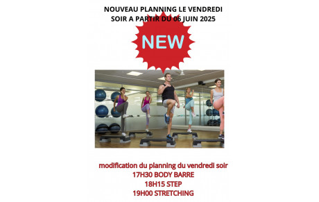 MODIFICATIONS DES COURS À PARTIR VENDREDI 6 JUIN 2025