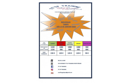 NEWS TARIFS DÈS LE 5 JANVIER 2026