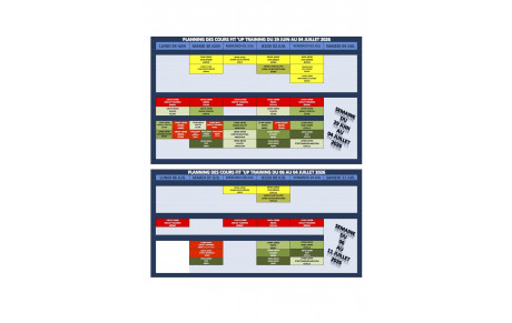 FLASH INFO CANICULE + PLANNING DES COURS DES DEUX DERNIÈRES SEMAINES DE LA SAISON 2025-2026