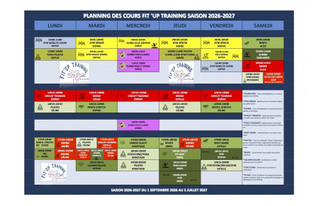 PLANNING DES COURS SAISON 2026-2027
