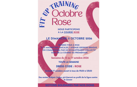 OCTOBRE ROSE DU DIMANCHE 11 AU SAMEDI 17 OCTOBRE 2026