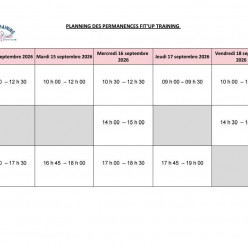 Planning des inscriptions semaine du lundi 14 au vendredi 18 sept 2026