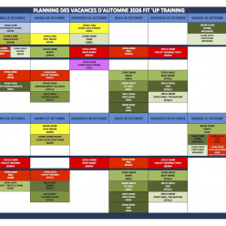 PLANNING MODIFI2S DES COURS POUR LES VACANCES DE TOUSSAINT