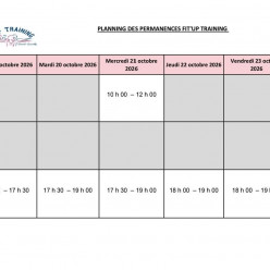 PLANNING DES INSCRIPTIONS SEMAINE DU 19 au 23 octobre 2026AU